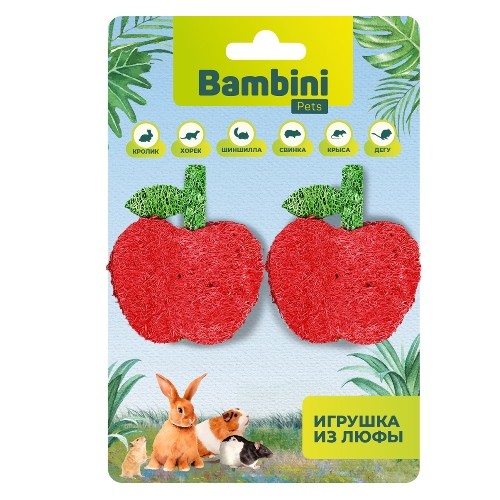 Bambini Pets игрушка для грызунов "Яблочки" из люфы (2 шт)