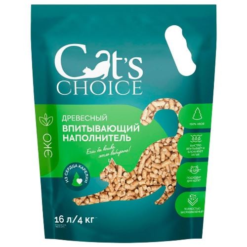 Cat's choice Древесный впитывающий наполнитель Cat's choice Древесный впитывающий наполнитель