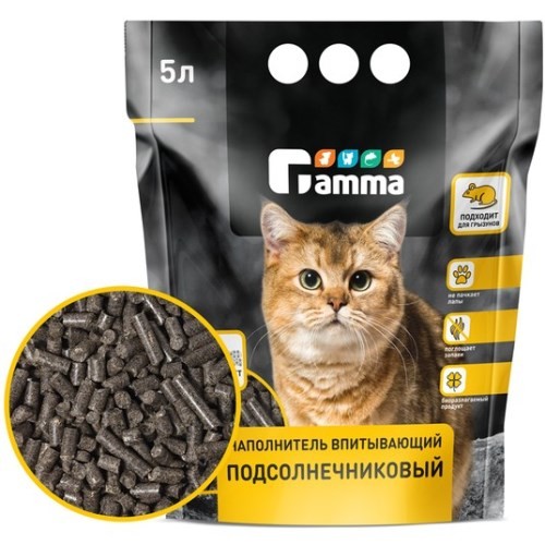 Gamma Наполнитель впитывающий подсолнечниковый Gamma Наполнитель впитывающий подсолнечниковый